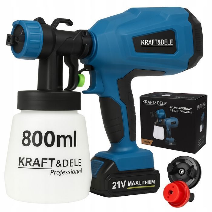 Pistolet Do Malowania Natryskowy Akumulatorowy 21V 2.5 Ah 800Ml