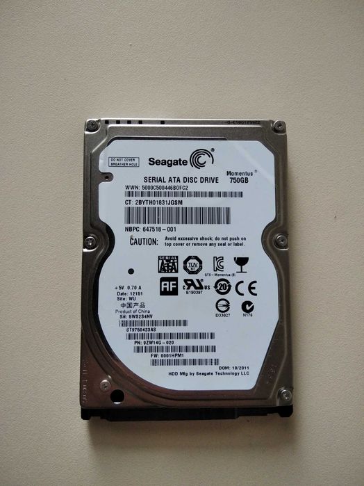 Жорсткий диск 750Гб для ноутбука, 2.5'', Hdd, винчестер