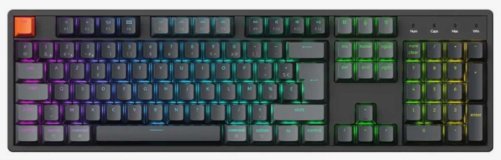 Teclado mecânico Keychron K10 V2 RGB Bluetooth – Switches Brown - Novo