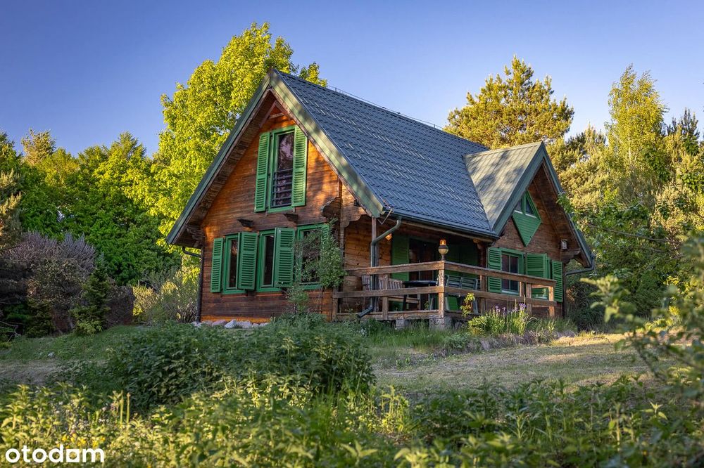 Domek letniskowy i działka rekreacyjna kaszuby widok jezioro Miłoszewo