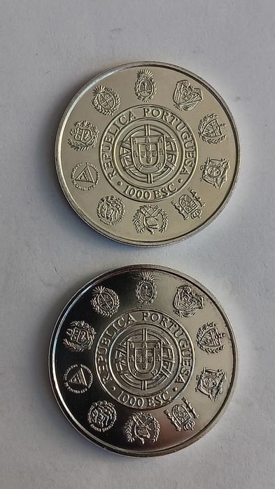 Moedas de 1000 escudos prata Lobo. 1994