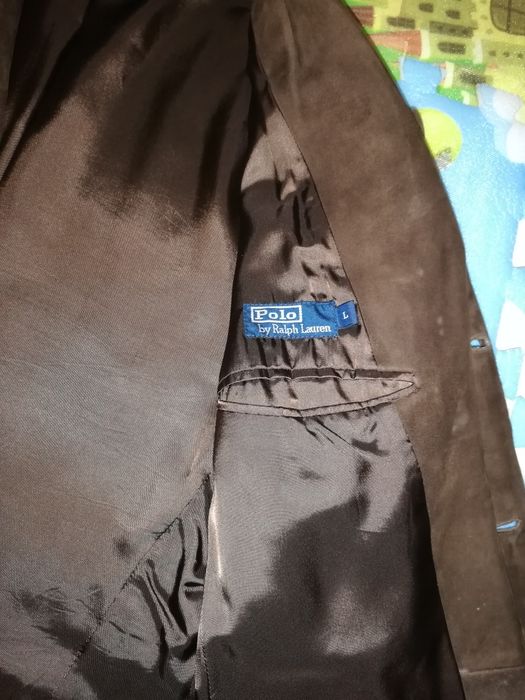 Blazer em pele camurça castanho Ralph Lauren T-L - original