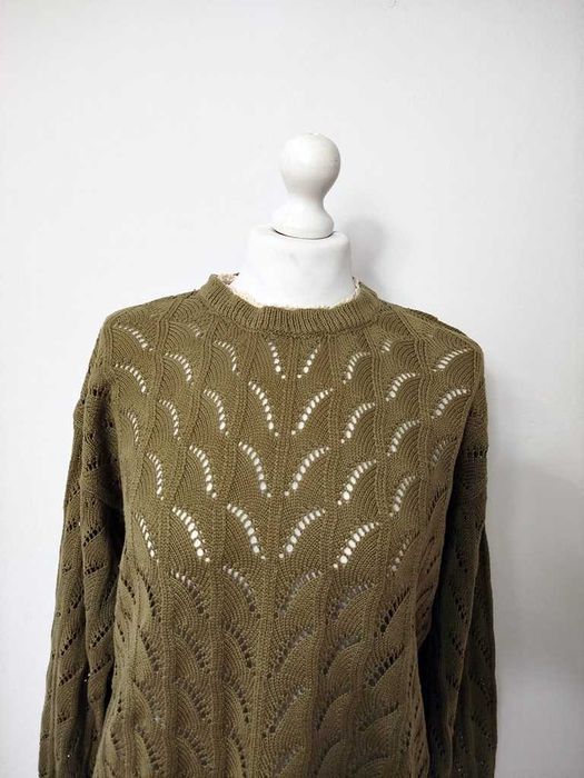 Ange ażurowy sweter khaki