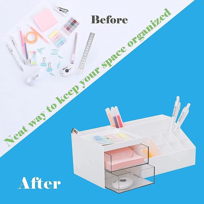 Organizer na biurko kosmetyki 24.5x12x9 Prostokąt