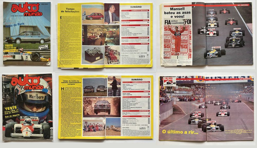Coleção de revistas Auto Mundo de 1986