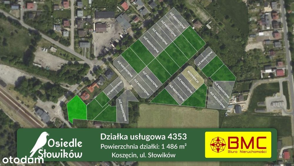 Działka usługowa Koszęcin 1486 m2