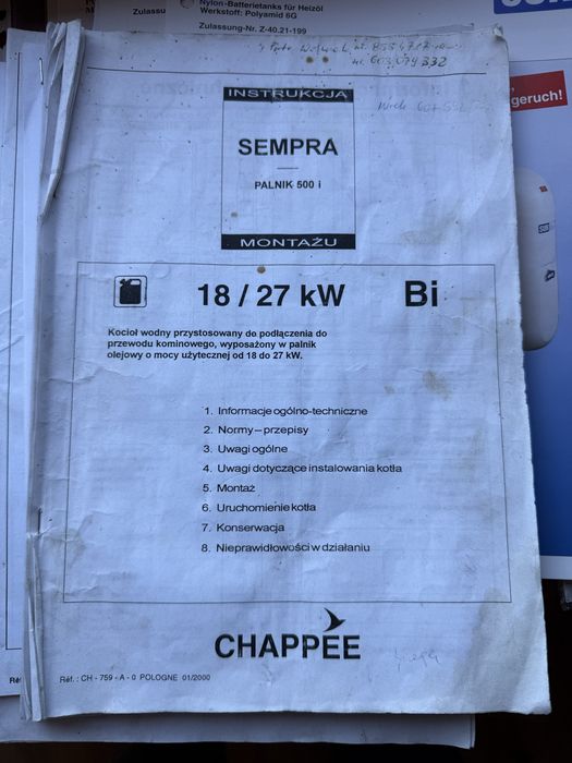 Piec Olejowy Chappe Sempra Bi 27kW