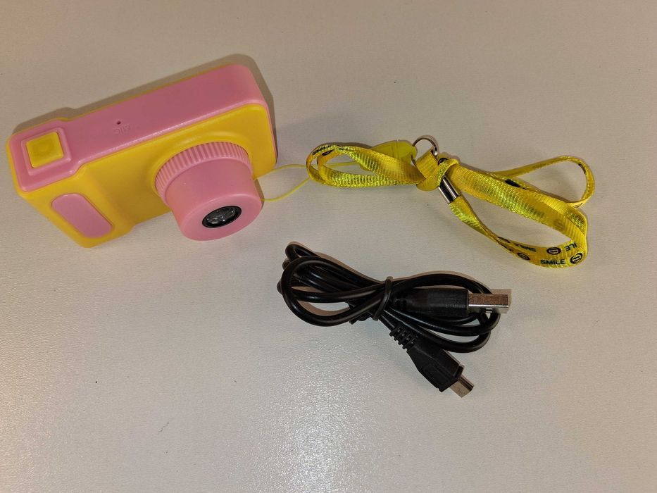 B052 Aparat Fotograficzny Cyfrowy Dla Dzieci Żółty Różowy Kabel Smycz