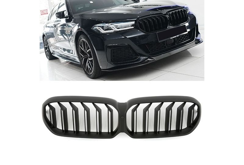 GRELHA DIANTEIRA LAMA DUPLA PRETO FOSCO PARA BMW SERIE 5 G30/G31 2020--