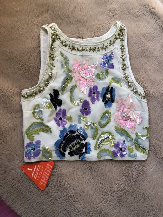 Top ozdobny cekiny kwiaty 36