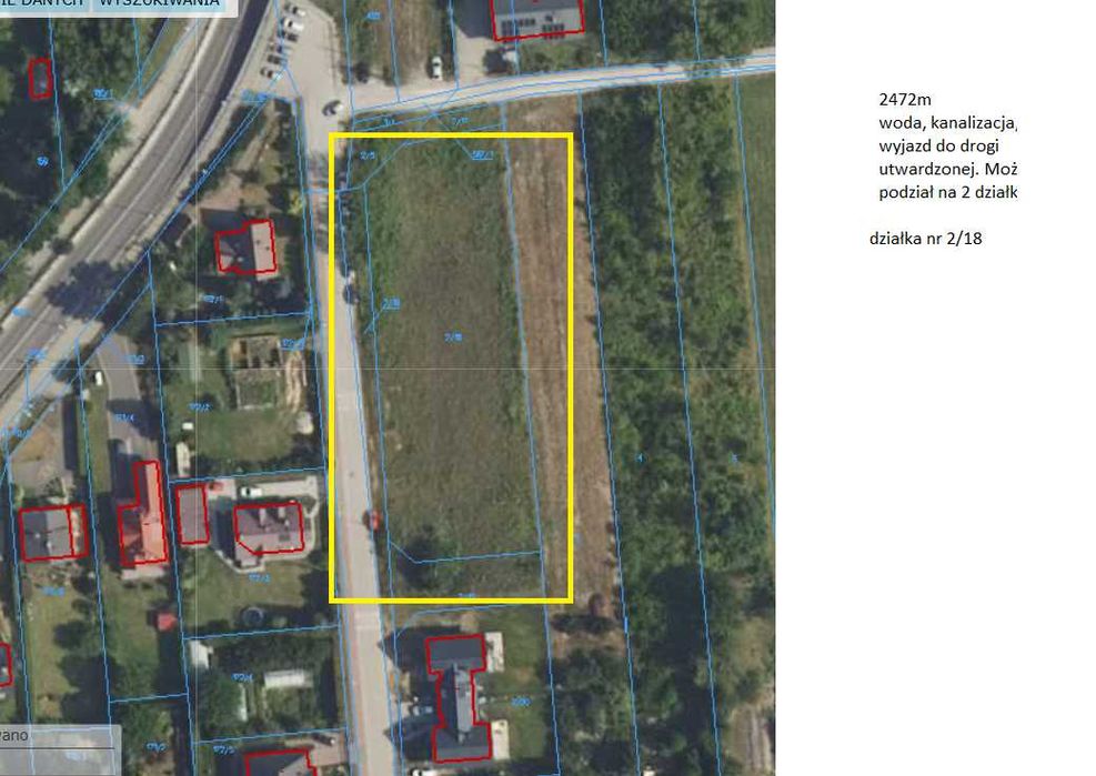 Działka budowlana Janówek Drugi 2472m. Możliwość podziału na dwie