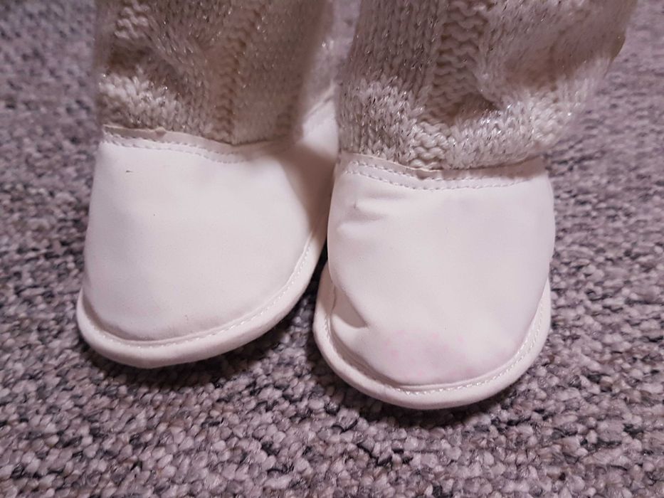 Buty niemowlęce MATALAN zimowe białe niechodki swiateczne 9-12 mies