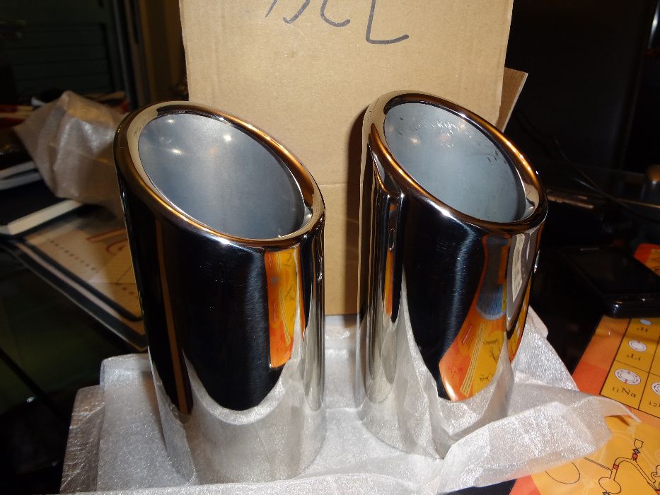 Ponteiras escape inox polido para Audi A4 (b8, 8K), A5, A3 e Q5