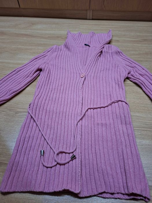 Casaco comprido de lã