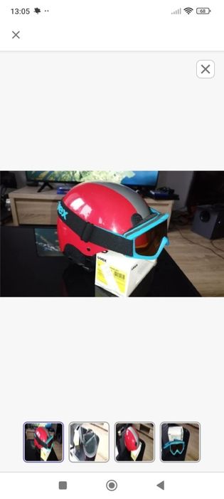 Młodzieżowy kask narciarski + gogle