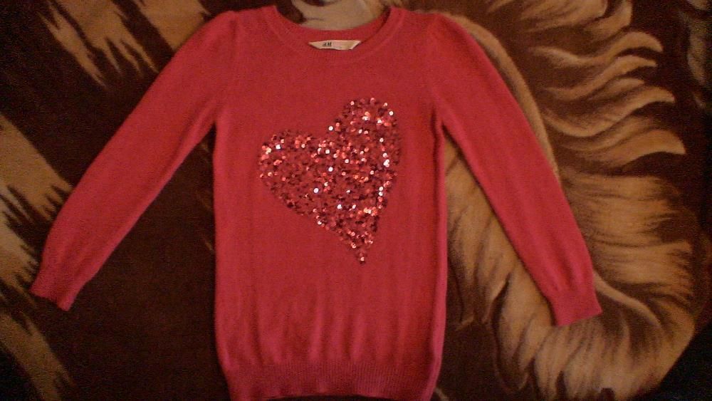 Практически новый малиновый джемпер с ангорой HsM на 8-10 лет Англия