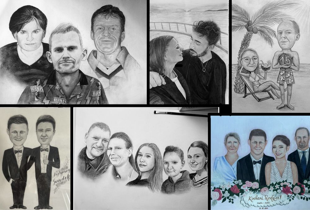 Portret na zamówienie | 2-3 dni! | Ślubne, karykatury, grupowe i inne
