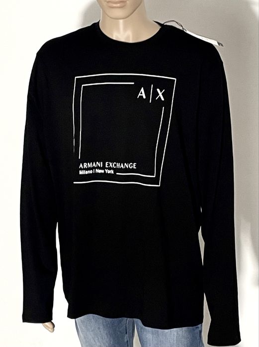 Czarny , oryginalny longsleeve Armani Exchange