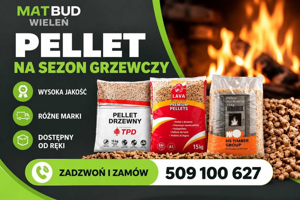 Pellet, Pelet, drzewny sosnowy TPD, OLBIŃSKI, TIMBER 15kg HDS Winda