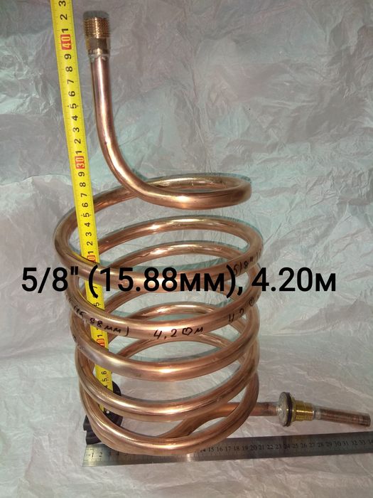 Охладитель, дистилятор, змеевик, трубка медная ф5/8"