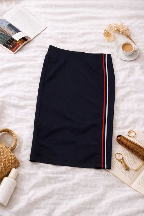 Tommy Hilfiger spódnica granatowa | klasyczna | premium