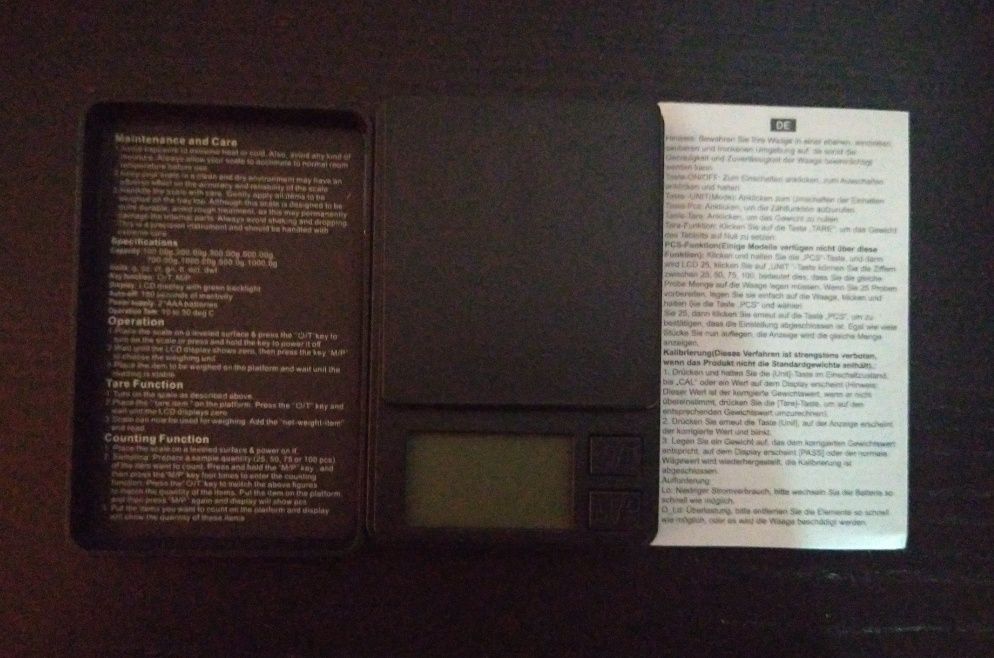 Balança digital de 0,1 a 1000 g. Nova.