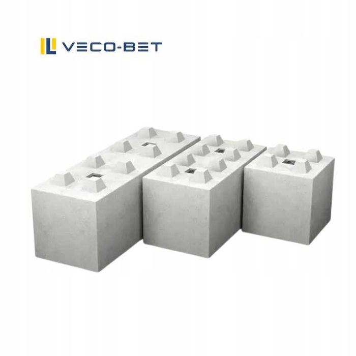 Blok betonowy typ 60 / bloki betonowe / mury oporowe / ściana