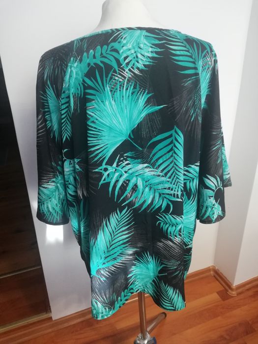 Bluzka damska w zielone liscie r46