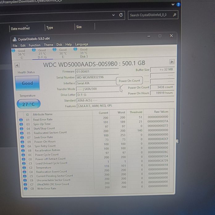 Dysk twardy HDD 500gb Western Digital