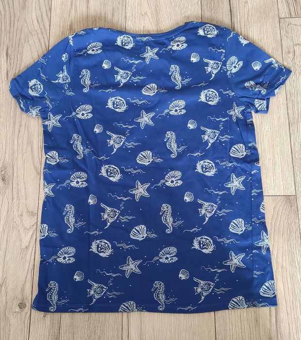 Koszulka t-shirt męski niebieski morze Sinsay XS