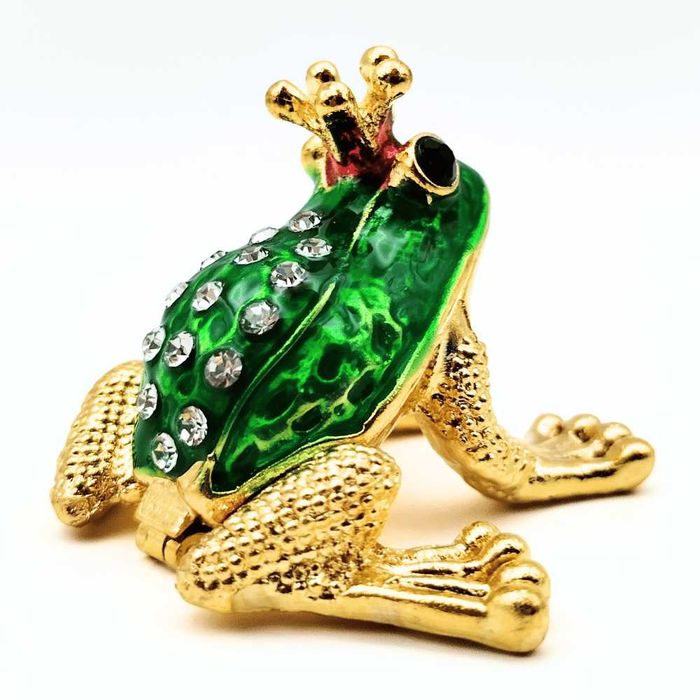 Szkatułka żaba w złotej koronie