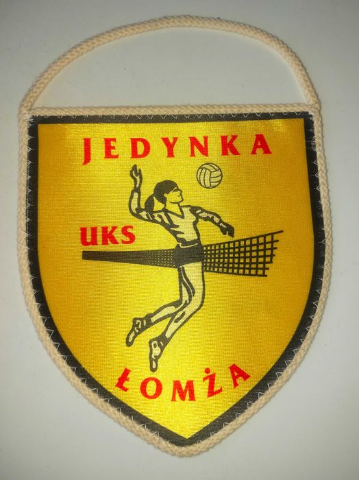 Proporczyk UKS Jedynka Łomża Herb Siatkówka 2007 awans do II ligi
