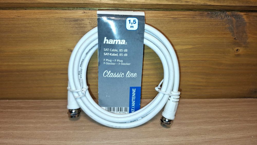 Kabel Antenowy - HAMA - Kabel Koncentryczny - DVB-T2 - 1,5 metra