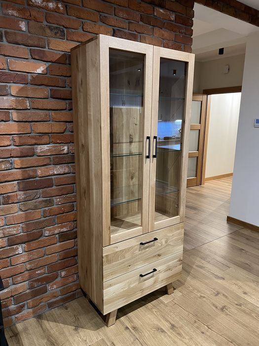 Witryna dębowa witrynka loft szafa