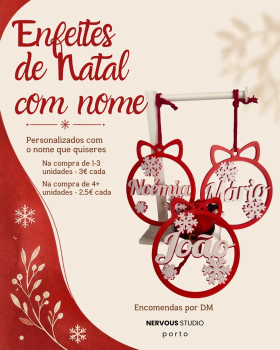 Decoração de Natal com nome personalizável