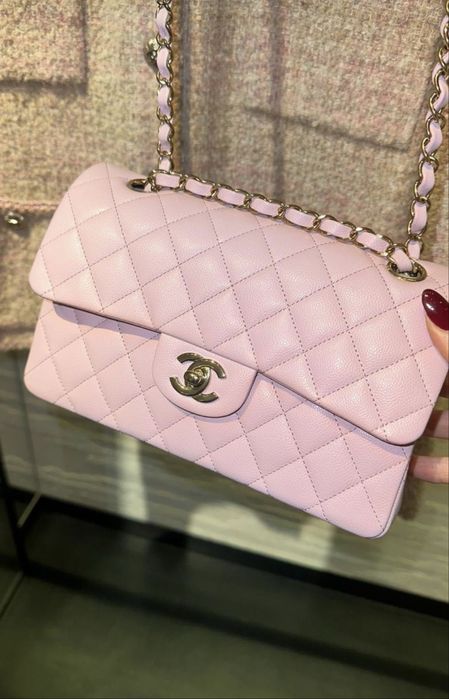 Сумка Chanel flap розова класична модель