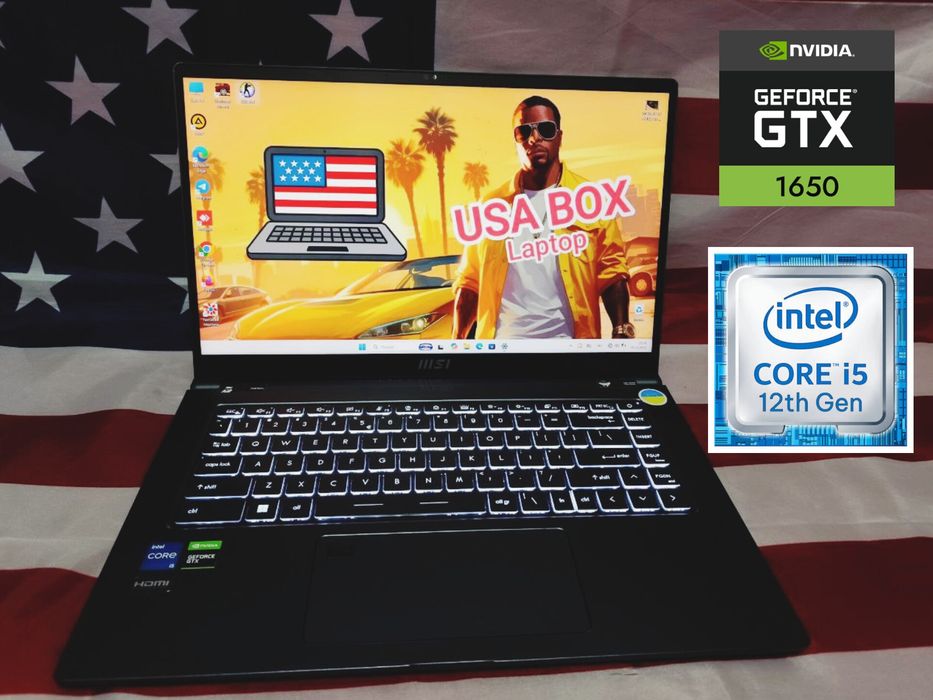 ‼️Новий MSI 15.6FHD/IPS/Core i5 1240p/GTX 1650/16GB/DDR5/512SSD/акб 5г