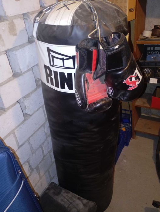 Worek bokserski RING kolos 150x45cm 50kg stan bdb + rękawice gratis