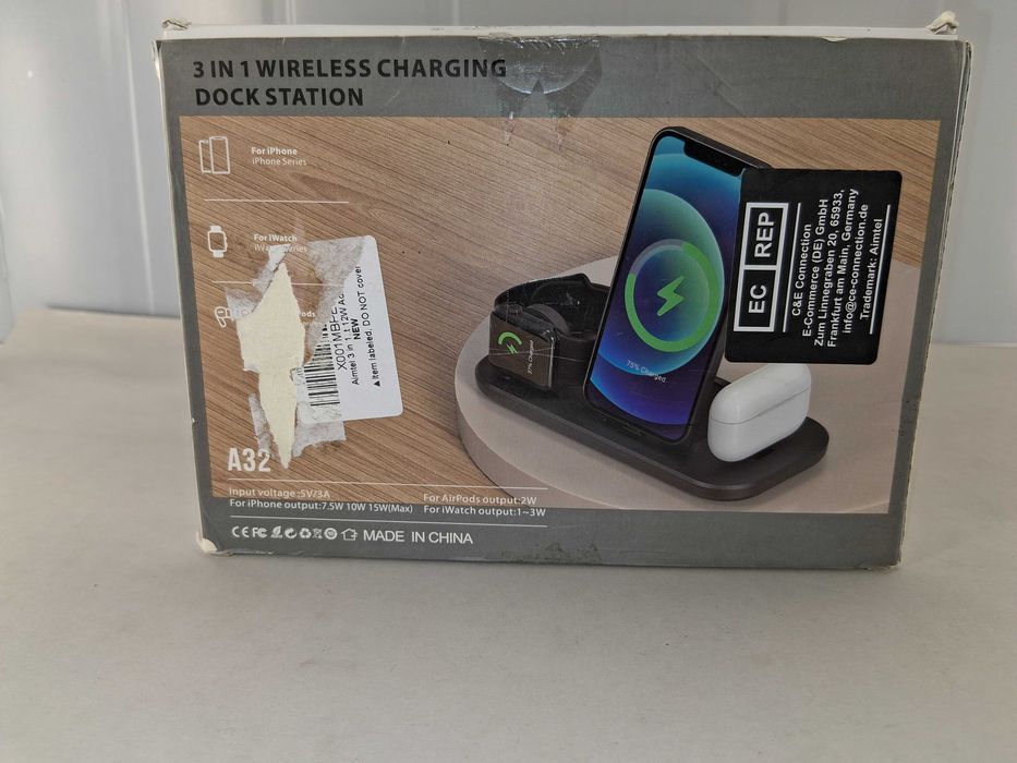N113 Stacja Ładująca 3w1 A32 Qi MagSafe Wireless iPhone Watch