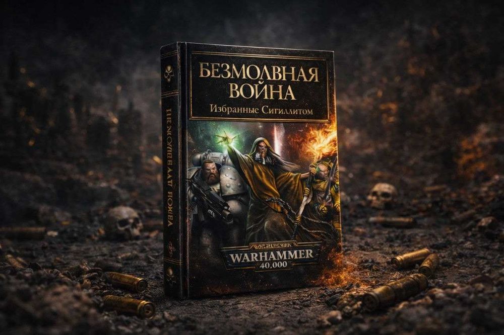 Книга Безмолвная война Warhammer 40,000 твёрдый переплёт для настоящих фанатов в коллекцию