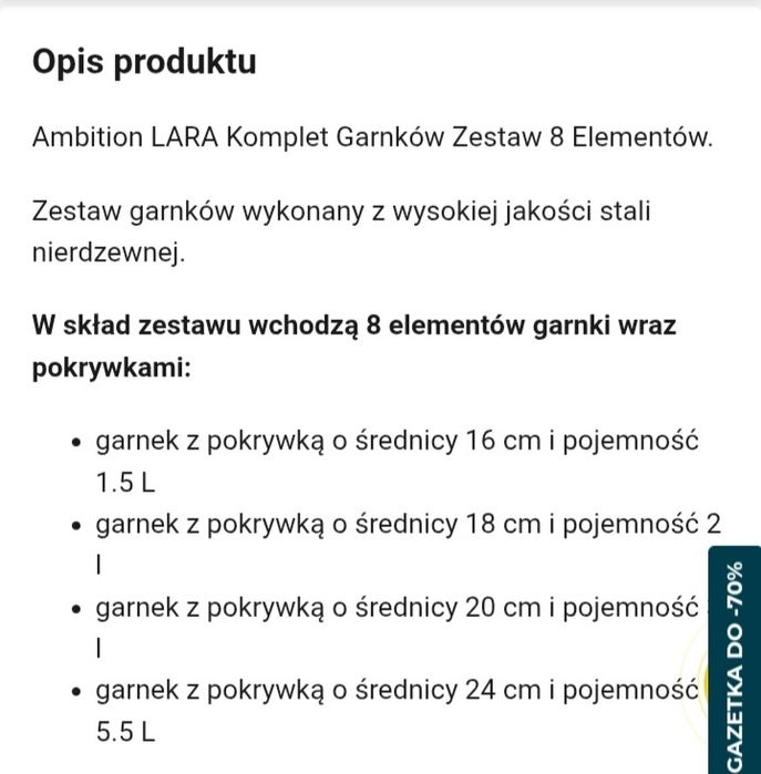 Nowe garnki Ambition