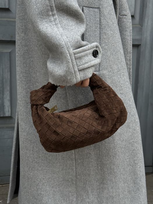 Сумка Bottega Veneta шоколадна, коричнева, фіолетова, зелена