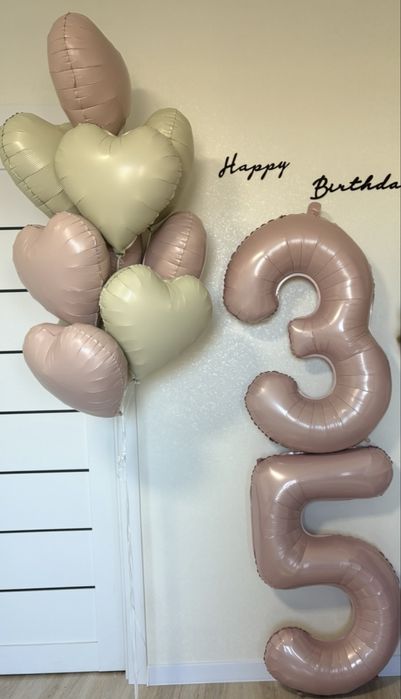 Кульки серце фольга гелій цифри 35 або 53