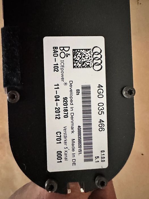 Głośnik wzmacniacz BANG OLUFSEN Audi A6 A7 4G0035466