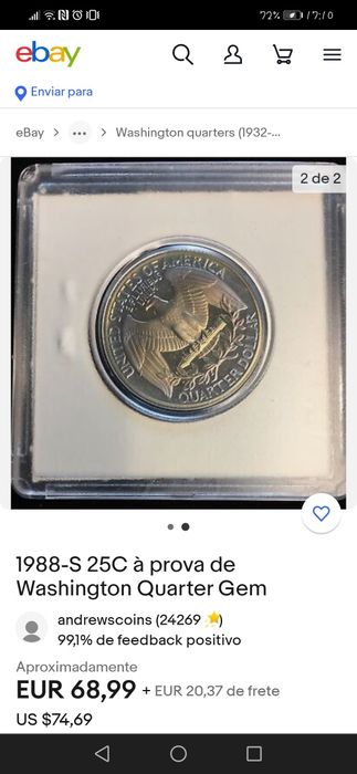 Moedas de dollars 1988 S