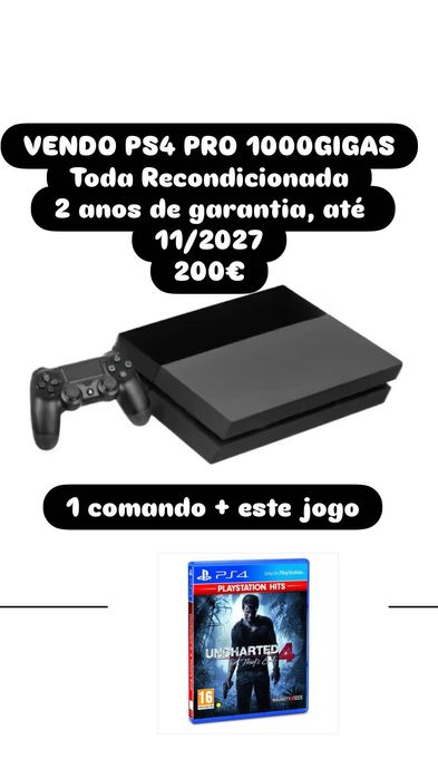 PS4 PRO 1000gigas RECONDICIONADA e com garantia
