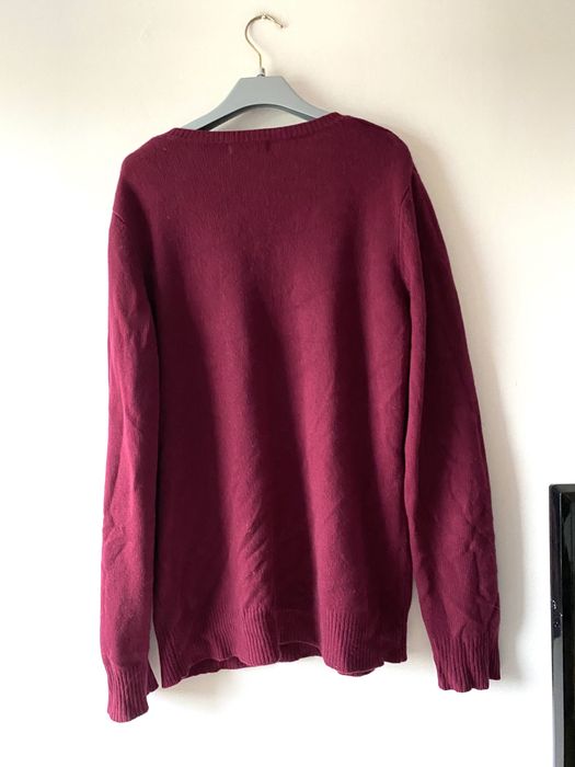 Custommade bordowy sweter wełniany