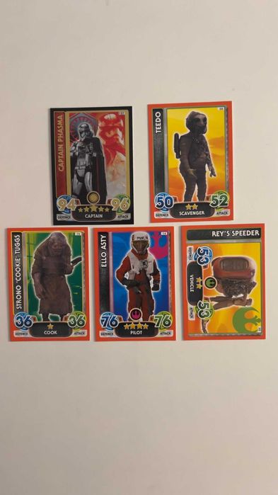 Star Wars Force Attax Extra Phasma Teebo Scavenger Elio Asty Speeder