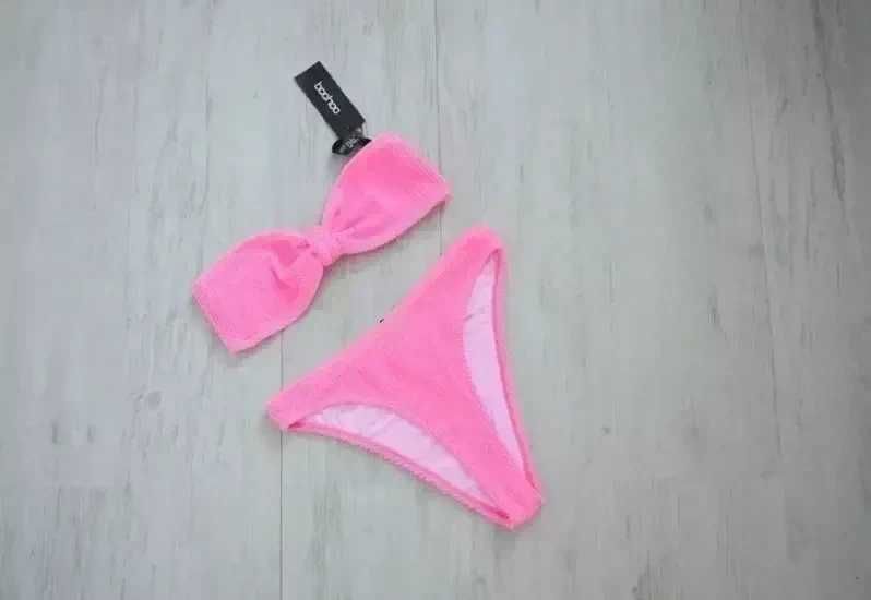 Nowy strój kąpielowy teksturowy 38 M różowy