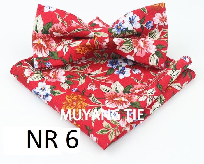 MUSZKA MĘSKA wzory kwiaty plus poszetka